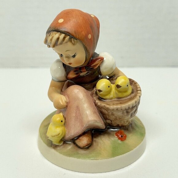 MJ Hummel Figurine Chick Girl 57/0 Yellow Chicks Basket W Germany 1960 - 1972 - Picture 1 of 10